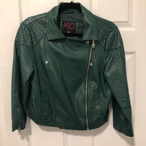 Dark green leather jacket size large